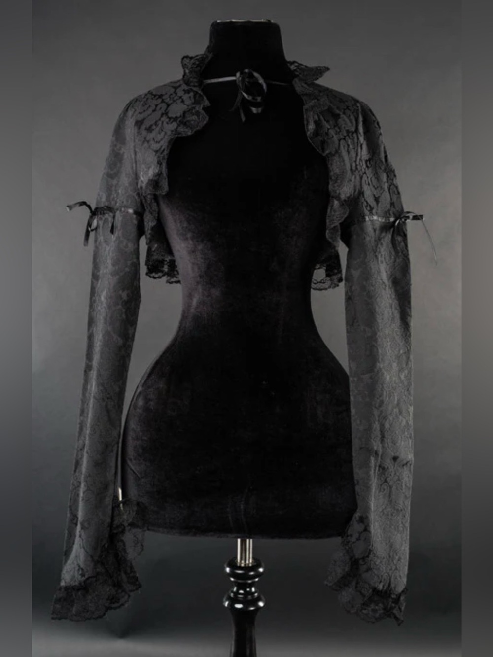 Black Brocade Gothic Shrug Bolero